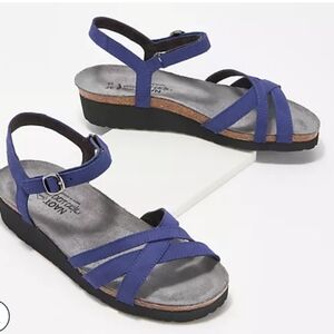 Naot Brittany Nubuck Leather Ankle Strap Sandals
